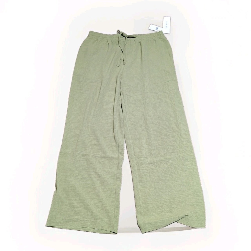 NWT Orig $69 Rafaella Women's Pants, Size Large green Wide Legged
